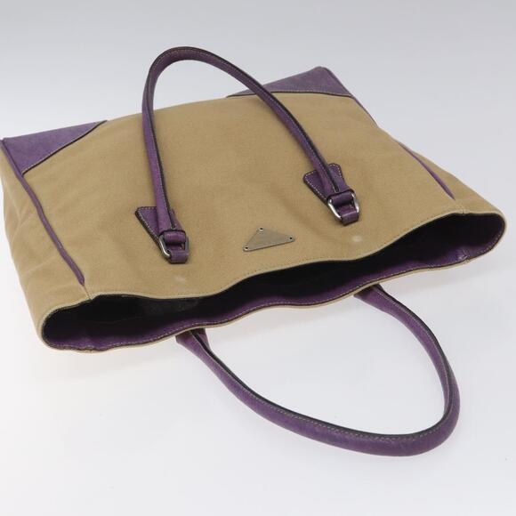 PRADA Tote Bag Canvas Beige - Picture 6 of 9